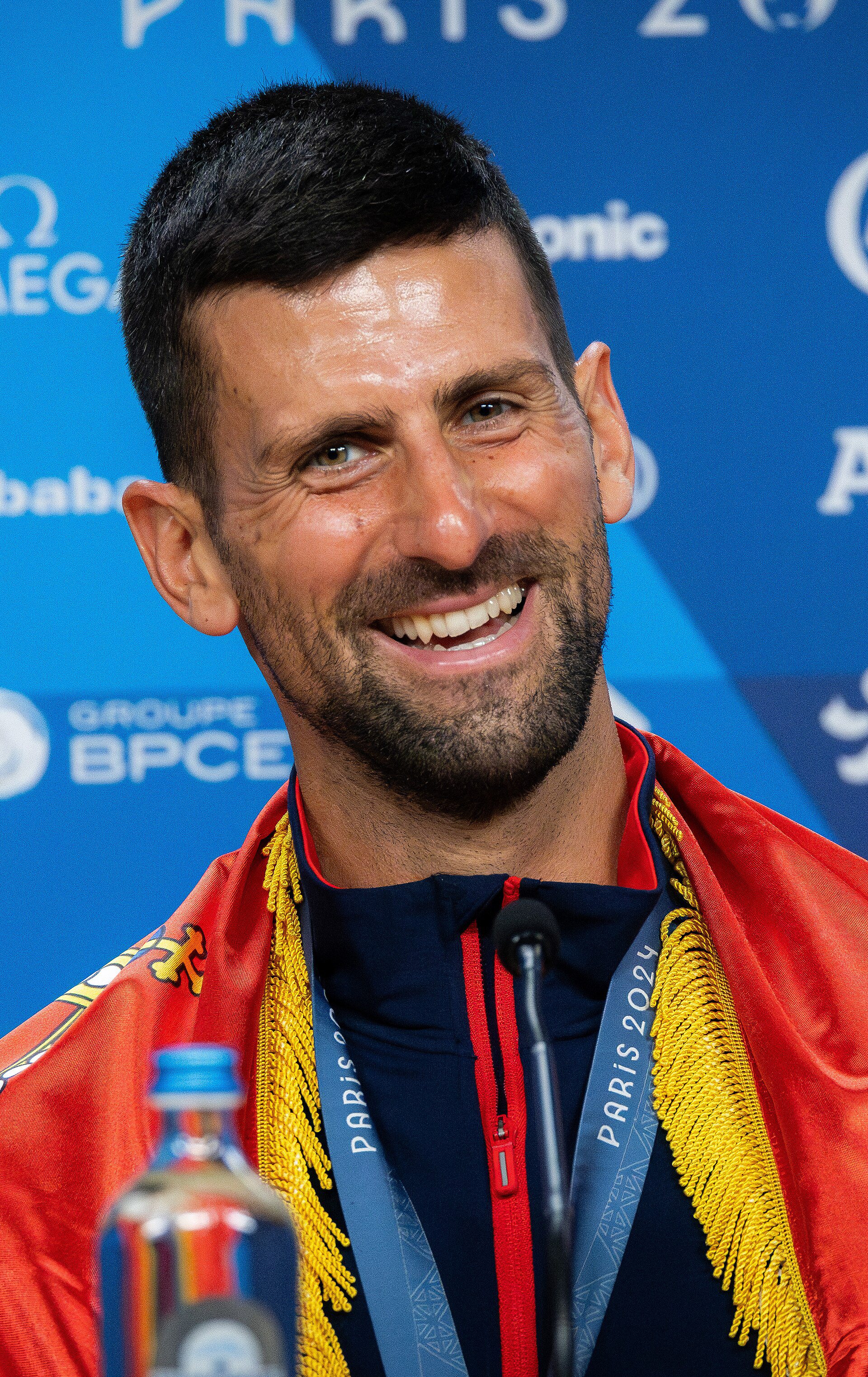 Novak Djokovic celebrating during a tennis match
