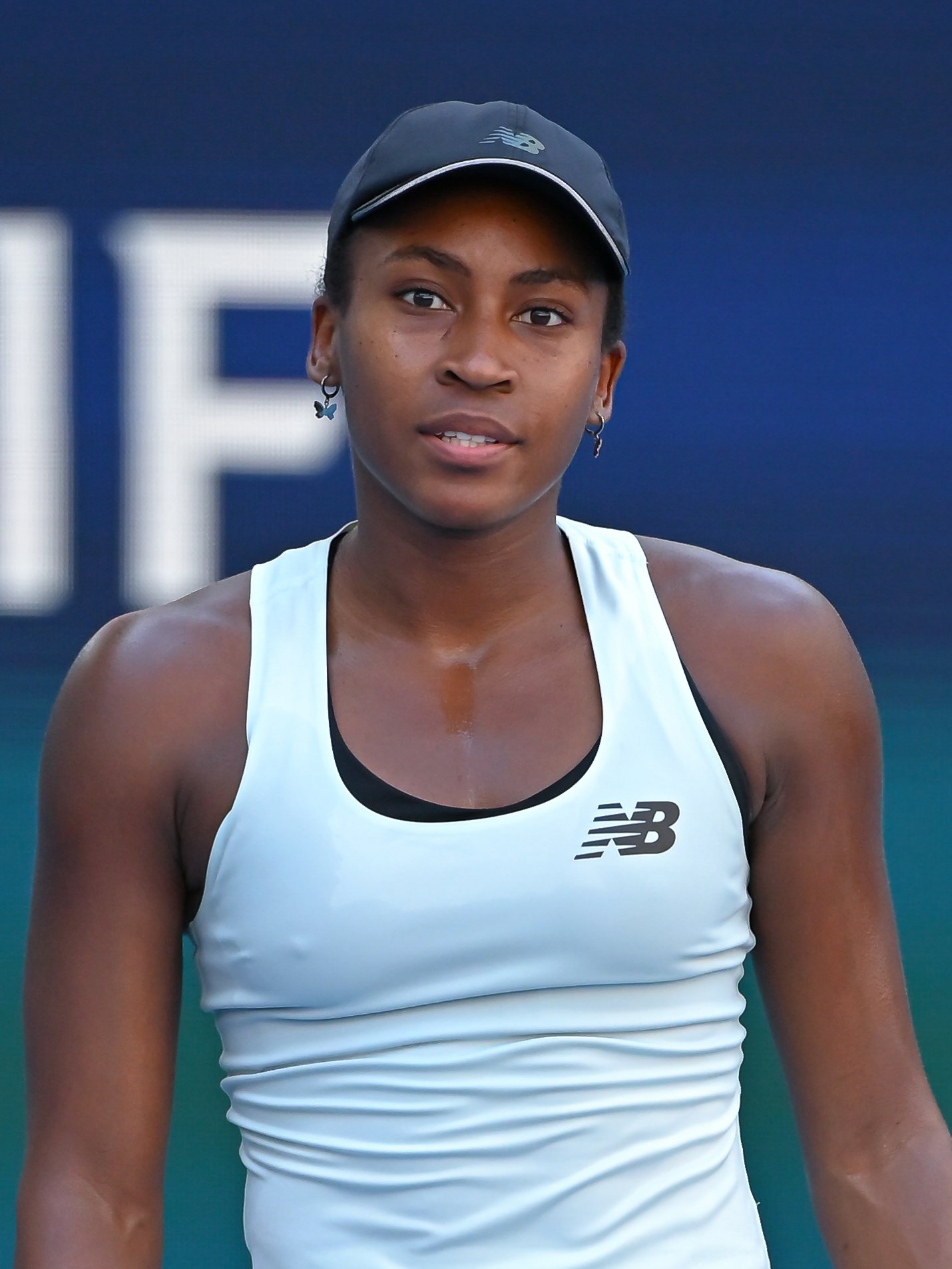 Coco Gauff during a professional tennis match